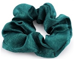 Sametové Scrunchie gumičky do vlasů - Tmavě zelené